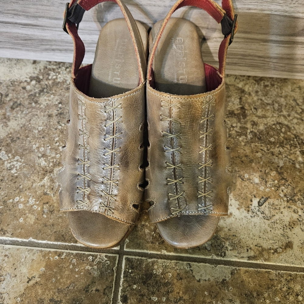 Free People Bed Stu Fontella Platform Clog Sandal  Tan Rustic - Picture 9 of 14
